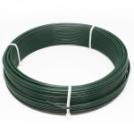 Fil de tension en acier galvanis� plastifi� pour grillage ou autre - 50 m x 2. 2mm � - vert - linxor
