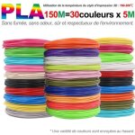 Filament pla color� pour stylo dimpression 3d diam�tre 175 mm 30 couleurs150m incolore et inodore s�r ...