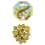 Filet 20 billes 16 mm + 1 calot 25 mm theme gecko lezard - jaune / vert pois - jeu recreation - set jouet ...