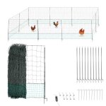 Filet de cloture à poule 30m - avec porte daccès - 10 piquets renforcés double pointes - hauteur 120cm ... Filet de cloture à poule 30m - avec porte daccès - 10 piquets renforcés double pointes - hauteur 120cm ...