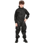 Combinaison de pluie enfant imperméable noire tout - en - un - marque - modèle - poignets côtelés Combinaison de pluie enfant imperméable noire tout - en - un - marque - modèle - poignets côtelés