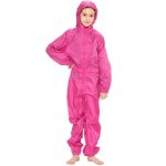 Combinaison de pluie impermable pour enfants - rose - tout en un - rainsuit encapuchonn