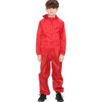 Combinaison de pluie enfant imperm�able rouge - marque - tout en un - poignets c�tel�s