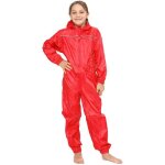 Filles garons impermable enfants rouge flaque combinaison vtements de pluie impermable encapuchonn ...