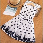 Filles robe  pois dt sans manches bow robe de bal vtements enfants bb robes de princesse