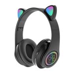 Fille sans fil gaming headset mignon chat oreille casque avec des lumi�res led antibruit st�r�o casque ...