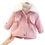 Filles vestes 2021 nouveau manteau dhiver style  lh0928kadsjakt03e rose1
