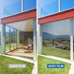 Film miroir sans tain - dimexact - 152 cm x 2 m - argent clair - protection anti - uv - design contemporain ...