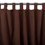 Rideau en polycoton � pattes moka 140x250