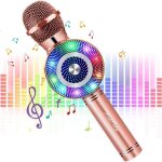 Fishoaky mircophone karaoke sans fil 4 en 1 portable micro karaok bluetooth pour enfants adultes chanter ...