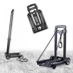 Fishtec - chariot manuel pliable 30 kg - poignée télescopique 96 cm - 4 roues 360° - sangle élastique ... Fishtec - chariot manuel pliable 30 kg - poignée télescopique 96 cm - 4 roues 360° - sangle élastique ...
