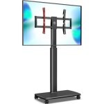 Fitueyes chariot tv mobile avec socle en bois support tv roulant sur roulettes pour �cran de 32� 65 support ...