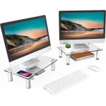 Fitueyes r�hausseur d�cran dordinateur portable support pc imprimante en verre hauteur r�glable moniteur ...
