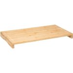 5five - cache plaque 52x28 cm en bambou 2 - en - 1. planche � d�couper en bois et prot�ge plaque - compatible ...