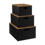 3 bo�tes couvercle bava noir bambou - 5 five simply smart