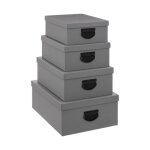 Bo�tes de rangement - 5five - lot de 4 - effet jute gris - dimensions vari�es - carton