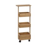 Desserte 4 niveaux � roulettes bambou - 5 five simply smart