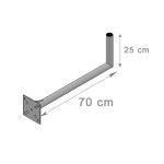 Fixation murale - hd line - d�port 70cm x 25cm - support de m�t - diam�tre 42mm - distance 700mm