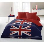 Flag parure de couette microfibre - bleu - 220x240 cm