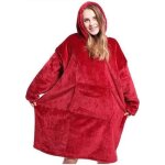 Flannel hoodie couverture chaude robe sweat pull avec des manches paisse plaid couverture sweat  capuche ...