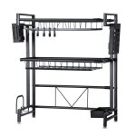 �gouttoir � vaisselle en m�tal - flasidu - 2 niveaux - t�lescopique - disposition des zones - 95 * 27 ...