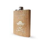 Flasque alcool 230ml bois mabouteille - flasque a alcool personnalisable gravure laser pour prnom logo? ...