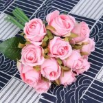 Fleurs artificielles rose bouquet de soie f�te de mariage d�cor � la maison beaut� artificielle rose ...