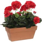 Plante artificielle - mica decorations - g�ranium - rouge - 29x13x40 cm - int�rieur