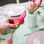 Porte - serviette de papier - peleg design - bloom - vert - 4 fleurs - accessoire original