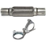 Flexible tuyau d�chappement tresse inox � 45mm l 310mm + 2x collier m8 � 48mm