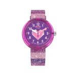 Montre - flik flak - stripy glitter - 32mm - �tanch�it� 30 atm - bracelet en pet recycl�