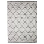 Tapis toucher laineux motifs ethniques cru 133x190