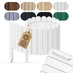 Floranica bordure de jardin en bois 10 x 100 cm blanc bordurette de pelouse bordure de gazon avec piquets ...