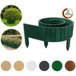 Floranica bordure de jardin en bois flexible 10 x 200 cm vert avec piquets id�ale pour d�limiter pelouse ...