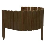 Floranica bordure de jardin en bois 20 x 100 cm brune bordurette de pelouse bordure de gazon avec piquets ...