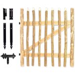 Portail de jardin - floranica - bois de noisetier - hauteur 115 cm - largeur 100 cm - accessoires inclus ...