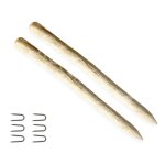 Poteau de cl�ture en noisetier - floranica - hauteur 150 cm - lot de 2 - piquet en bois rond