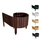 Floranica rollborder clture flexible en bois de pin 200 x 40 cm brune bordure de parterre de gazon clture ...