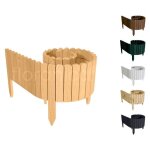 Floranica bordure de jardin flexible 40 x 200 cm nature cl�ture de pelouse en bois palissade de jardin ...