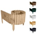 Floranica bordure de jardin flexible 40 x 200 cm non - trait� cl�ture de pelouse en bois palissade de ...