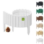 Floranica bordure de jardin en bois 30 x 100 cm blanc bordurette de pelouse bordure de gazon avec piquets ...
