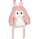 Fluffy bag - gipsy toys - sac � dos en peluche - lapin rose et blanc 30 cm