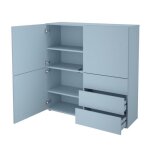 Fmd armoire avec 3 tiroirs et 3 portes 99x315x1012 cm bleu 444218