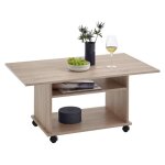 Fmd table basse avec roulettes couleur de ch�ne