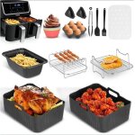 Folaya accessoires de lair friteuse 12 pi�ces daccessoires pour friteuse � air double pour air fryer ...