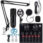 Folaya microphone � condensateur avec carte son v8 bm - 800 micro studio streaming professionnel avec ...