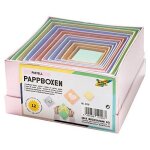 Folia 3119 lot de 12 bo�tes en carton carr�es de couleur pastel de dif