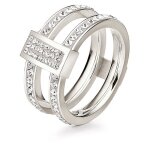 Bague en acier inoxydable - folli follie - 3r13f011c - argent - taille 54 - femme