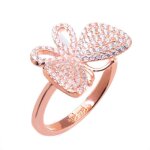 Bague en argent sterling - folli follie - 3r17s062rc - rose - taille 56 - oxyde de zirconium
