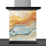 Fond de hotte d�corative fluide dor� multicolore 60x70